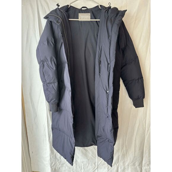 Everlane the Long Puffer Coat Jacket in Deep Navy Womens Size XS WITH FLAW - Picture 3 of 7